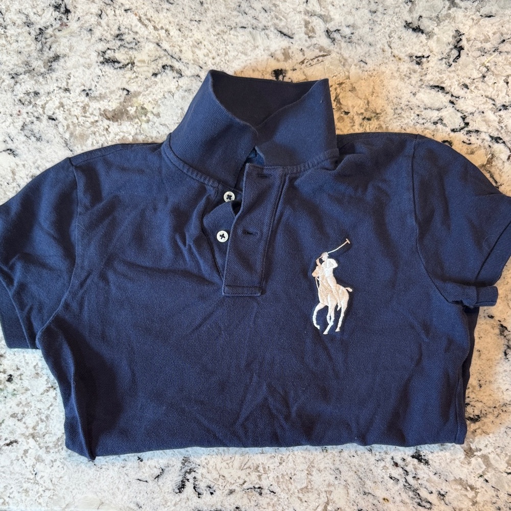 Vintage Polo Ralph Lauren Kids girls Dark Blue Polo (Big horse)